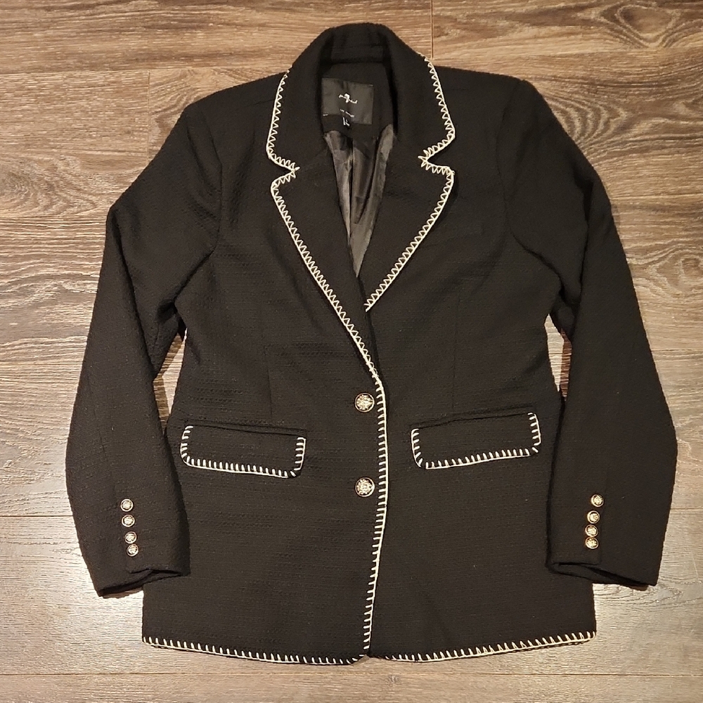 ❤️ NWOT! 7 FOR ALL MANKIND BOUCLE KNIT BLAZER JACKET, LARGE - Picture 1 of 13